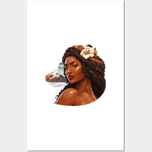 Poli'ahu Hawaiian Goddess of Snow Mauna Kea Illustration Mythology Posters and Art